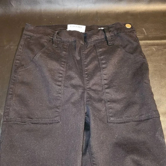 Frame Denim Womens Le‎ Skinny de Francoise Black Side Zip Jeans 27 - Picture 3 of 6